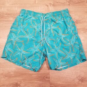 Vintage Vilebrequin Swim Trunks Mens XL Turquoise Starfish Collector 1997 90s